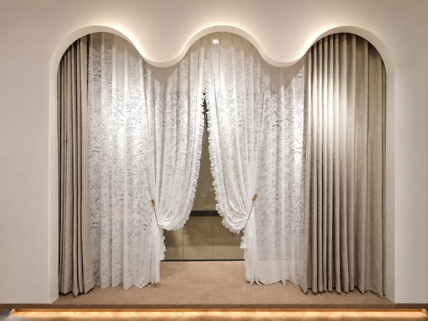 Layered sheer and heavier curtains